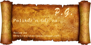Pelikán Géza névjegykártya
