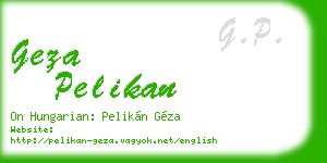 geza pelikan business card
